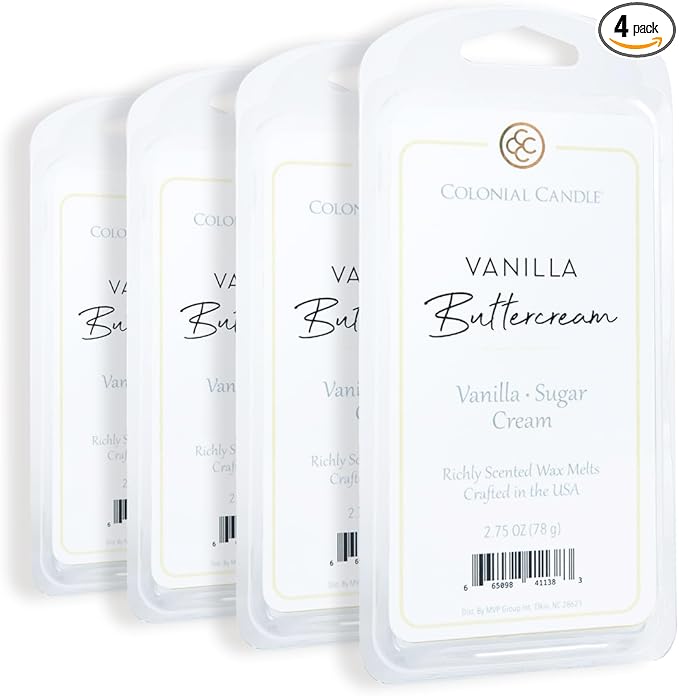 Colonial Candle Vanilla Buttercream Wax Melts, Wax Melt Warmer Cubes, Long by ColonialCandle