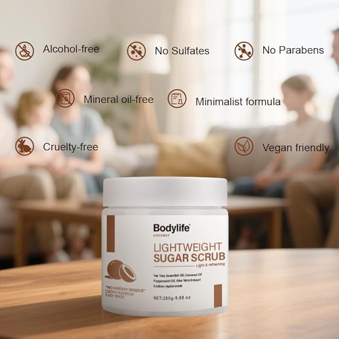 Coconut Sugar Scrub for Body Face & Feet - Image 6