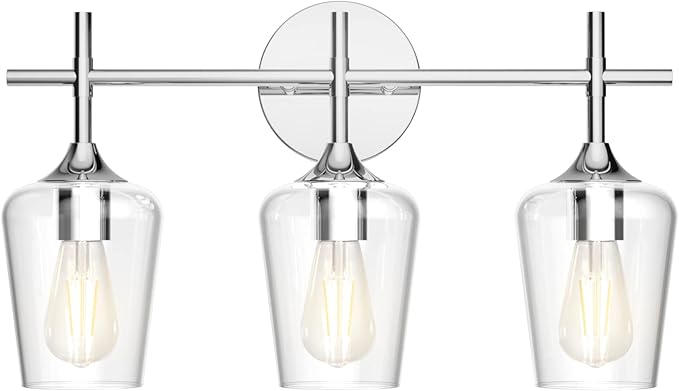 Ralbay Vintage 3 Light Vanity Light Fixture Industrial Chrome Bathroom Light by RalbayLighting