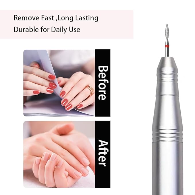 10pcs Diamond Flame Cuticle Drill Bits Set, Professional Cuticle Nail Drill Bits - Image 3