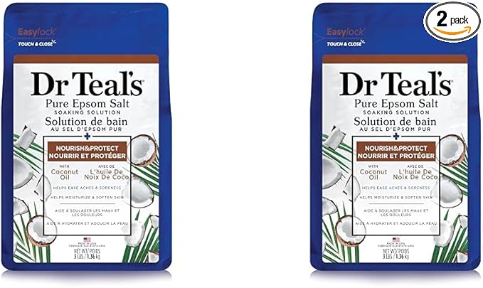 Dr Teal's Salt Soak with Pure Epsom Salt, Nourish & Protect with Coconut Oil by DrTeals