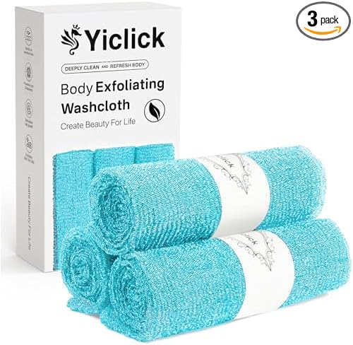 Yiclick Exfoliating Washcloth Towel- Exfoliating Body Scrubber Exfoliator by YiclickCreateBeautyforLife