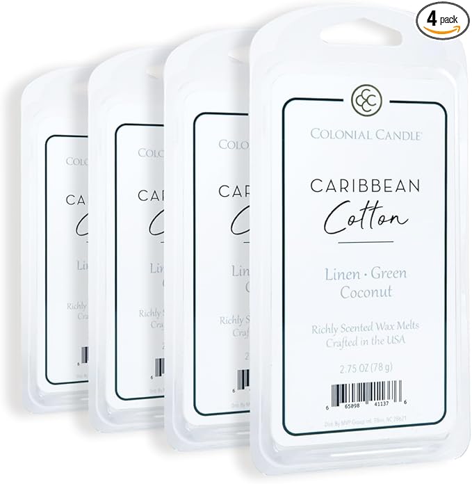 Colonial Candle Caribbean Cotton Scented Wax Melts, Wax Melt Warmer Cubes by ColonialCandle