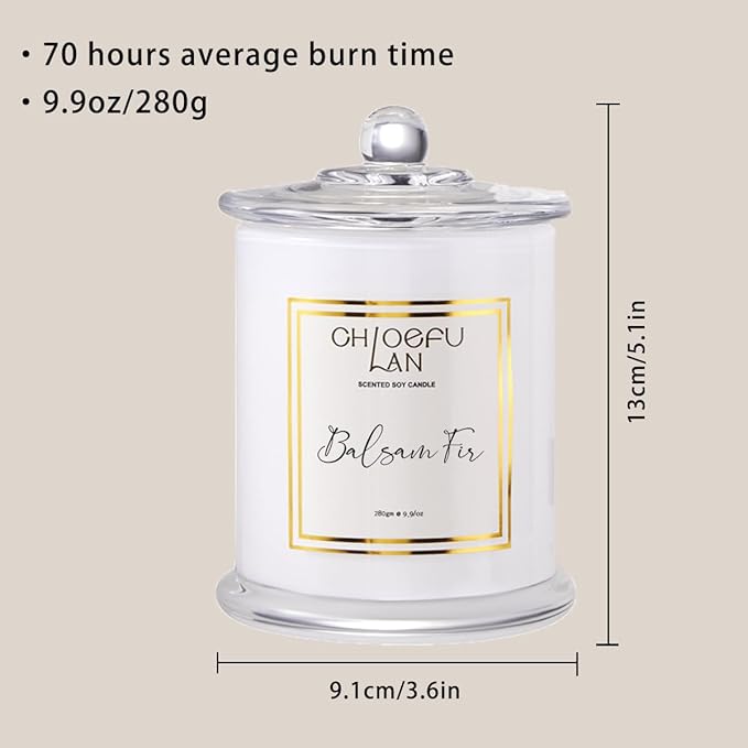 Chloefu LAN Balsam Fir Scented Candle, Holiday Candles - Image 2