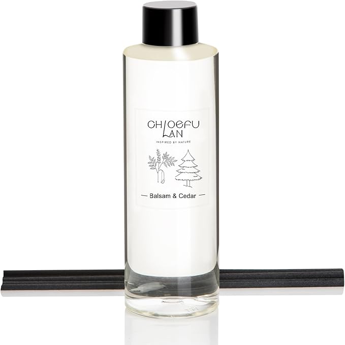 Chloefu LAN Balsam & Cedar Scented Oil Reéd Diffuser Refill 200ml/6.76 fl oz by ChloefuLANScentedCandles