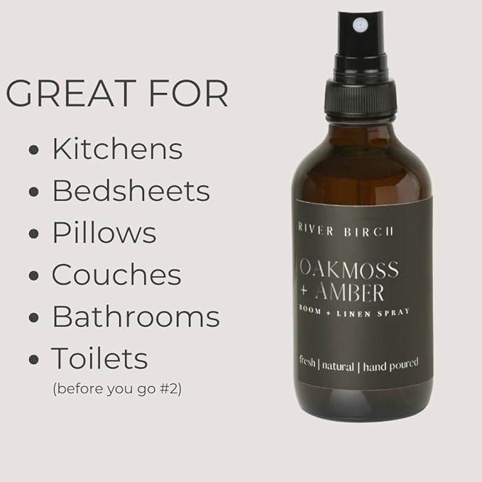 River Birch Oakmoss + Amber Scented Linen and Room Spray | Home Fragrance | 4 - Image 5