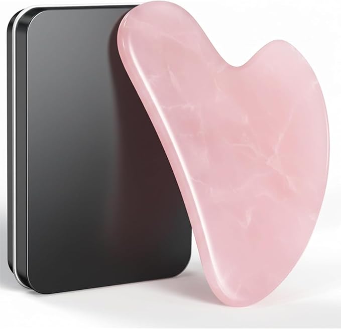 Gua Sha Facial Tool – Pink Stone Guasha Tool by tophld