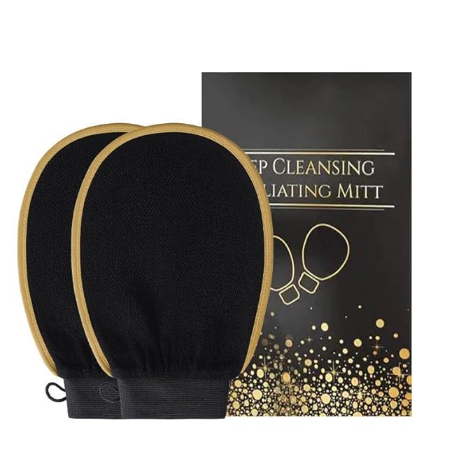 2 pcs Deep Exfoliating gloves Mitt Body Scrub, kessa hammam Glove Body Scrubber - Image 2