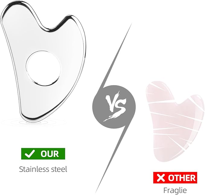 BTYMS Gua Sha Facial Tools Stainless Steel, Heart Shaped Guasha Tool - Image 3