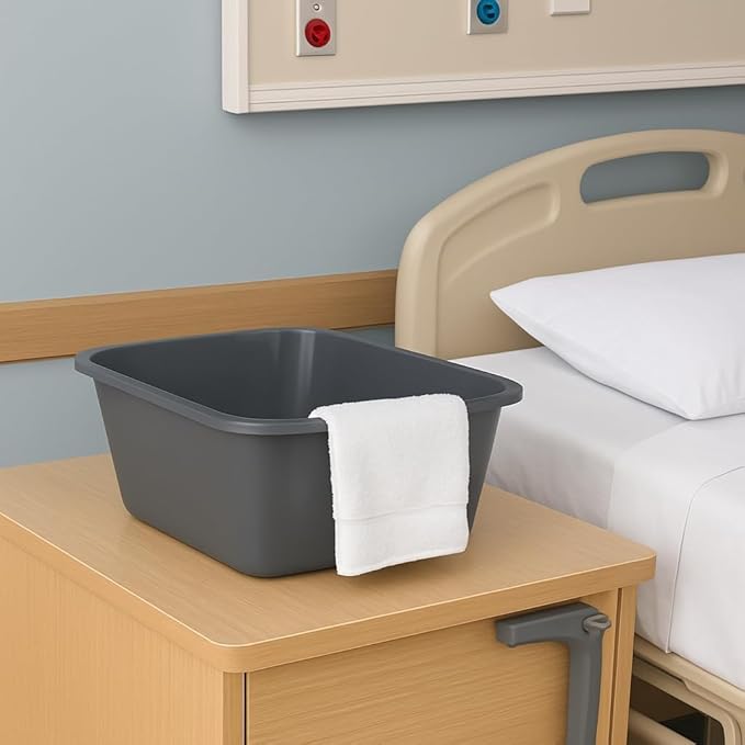 Vakly Wash Basins – Rectangular Plastic 7-Quart Graduated Hospital Soaking Tub - Image 2