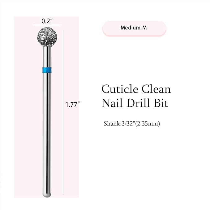10pcs Safety Ball Cuticle Drill Bits, Carbide Diamond Nail Bits - Image 2