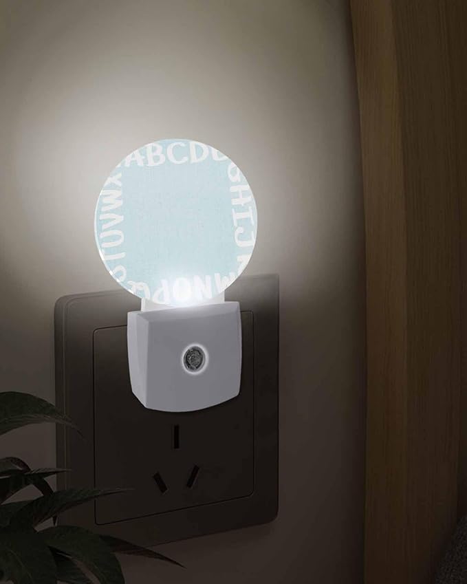 Night Lights Auto Sensor Alphabet Night Light Teal Blue Modern Minimalist - Image 3