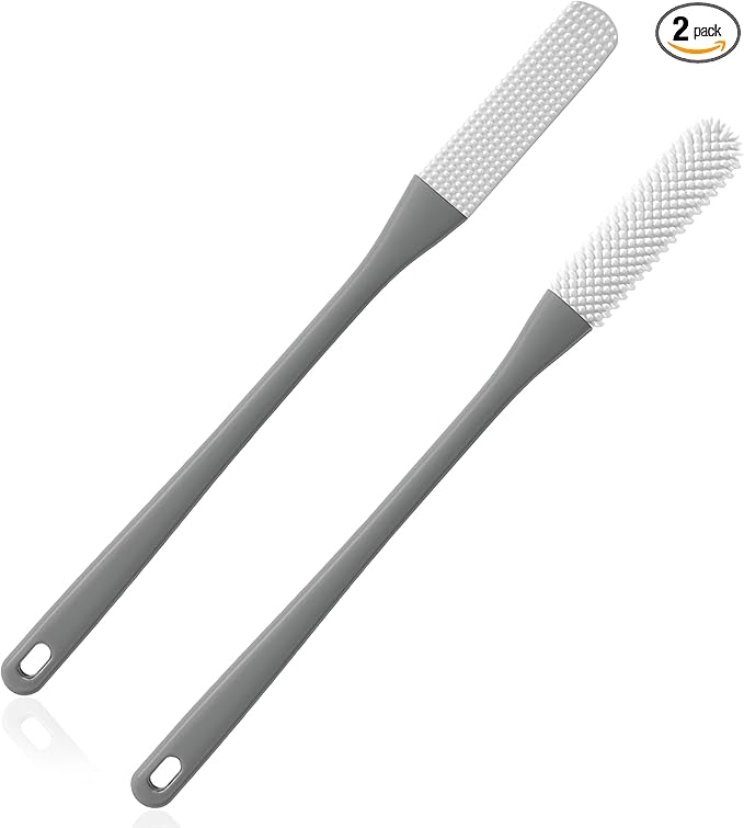 2-Pack Toe Cleaning Brush with Long Handle – Foot Scrubber & Exfoliating by Unknown