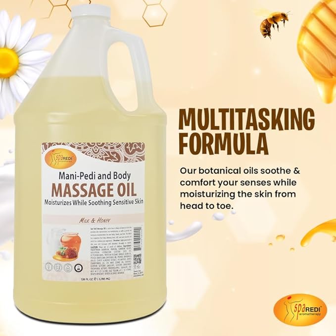 SPA REDI - Massage Oil, Milk and Honey, 128 Oz - Professional Pedicure - Image 2