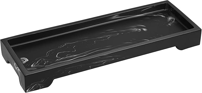 Luxspire Resin Vanity Tray, Bathroom Tray Toilet Tank Storage Tray, 11 x 4 inch by Luxspire