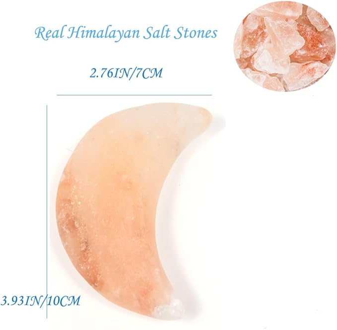Moon Shape Himalayan Salt Massage Stones Hot Massage Cold Massage Stones Set - Image 2