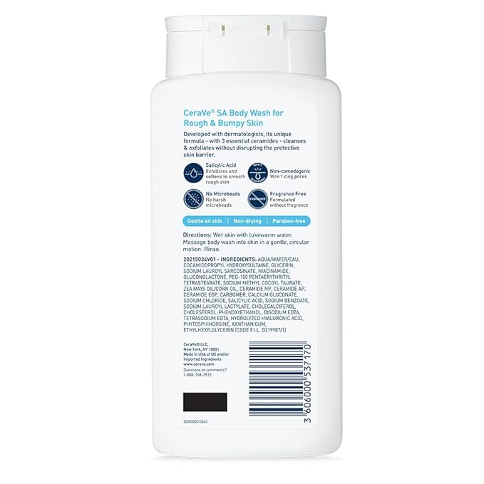 CeraVe Body Wash with Salicylic Acid, Fragrance Free Body Wash to Exfoliate - Image 6