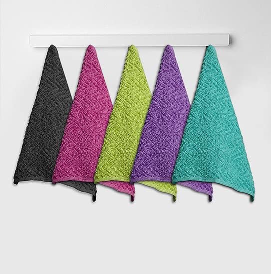 ZUPERIA Zigzag Multicolor Wash Cloths -24 Pack -12" x 12"- Highly Absorbent - Image 7