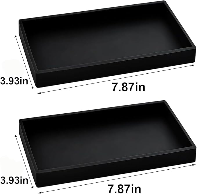 2PCS 7.87” L x 3.93” W Silicone Soap Dispenser Trays, countertop Tray - Image 4