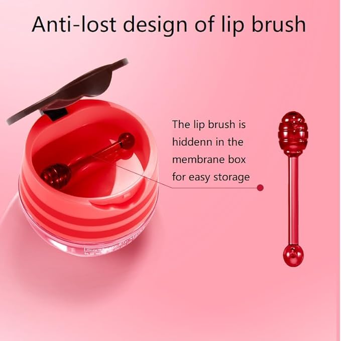 2 Pcs Lip Balm Honey Pot, Honey & Strawberry Moisturizing Lip Mask Reduces Lip - Image 6