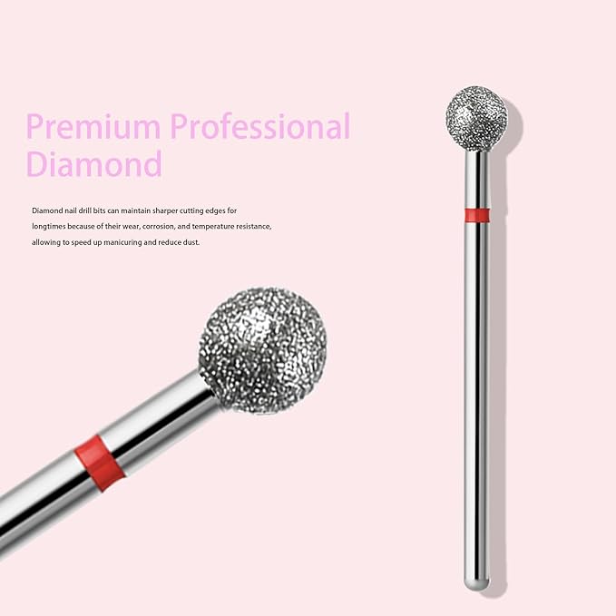 10pcs Safety Ball Cuticle Drill Bits, Carbide Diamond Nail Bits - Image 3