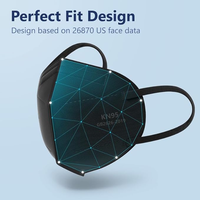 Funight KN95 Face Mask 5-Ply Breathable Filter Efficiency≥95% Protective Cup - Image 4