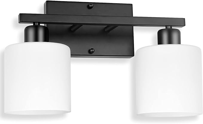Bathroom Light Fixtures Over Mirror, Anti-Rust Matte Black Vanity Lights 15 Mid by Dekang