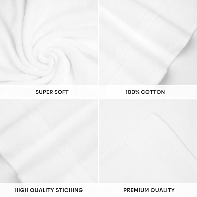 Medium Bath Towels Bulk Set of 12 – 100% Cotton Terry – 24" x 48" – Quick Dry - Image 5