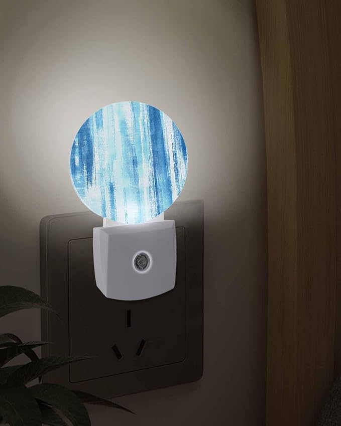 Night Lights Auto Sensor Abstract Graffiti Night Light Blue Art Painting Round - Image 3