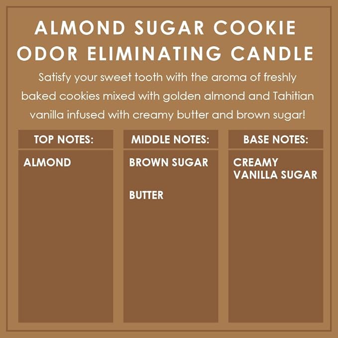Almond Sugar Cookie Odor Eliminating Highly Fragranced Candle - Image 4