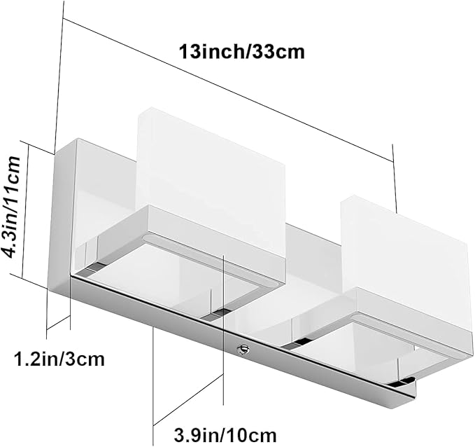 Tipace LED Dimmable Modern 2-Light Vanity Fixture - Image 9