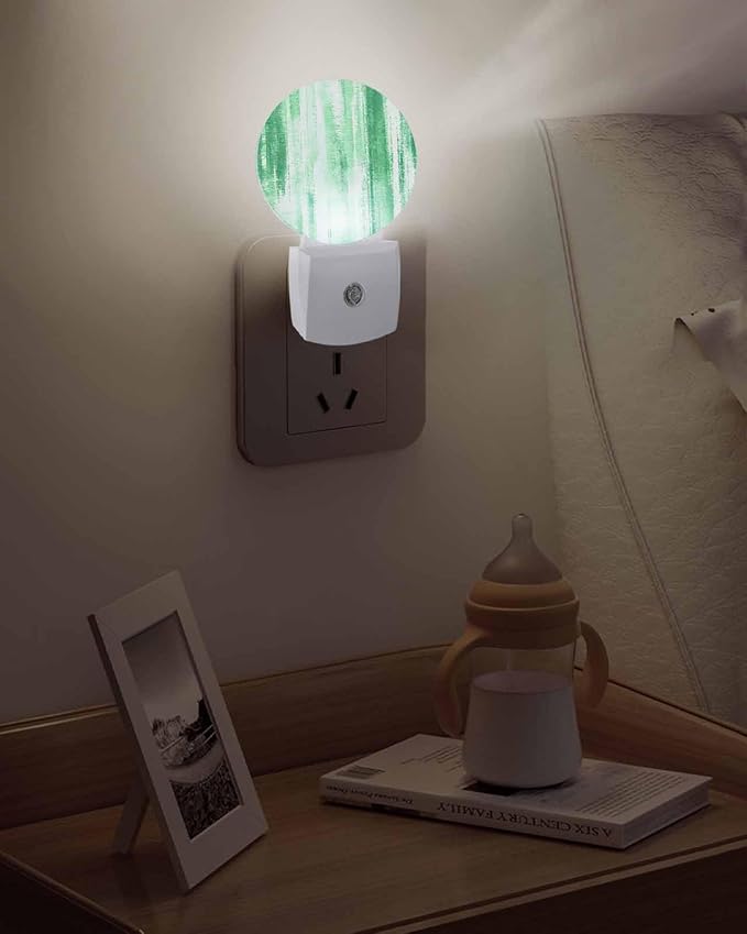 Night Lights Auto Sensor Green Abstract Graffiti Night Light Art Painting Round - Image 5