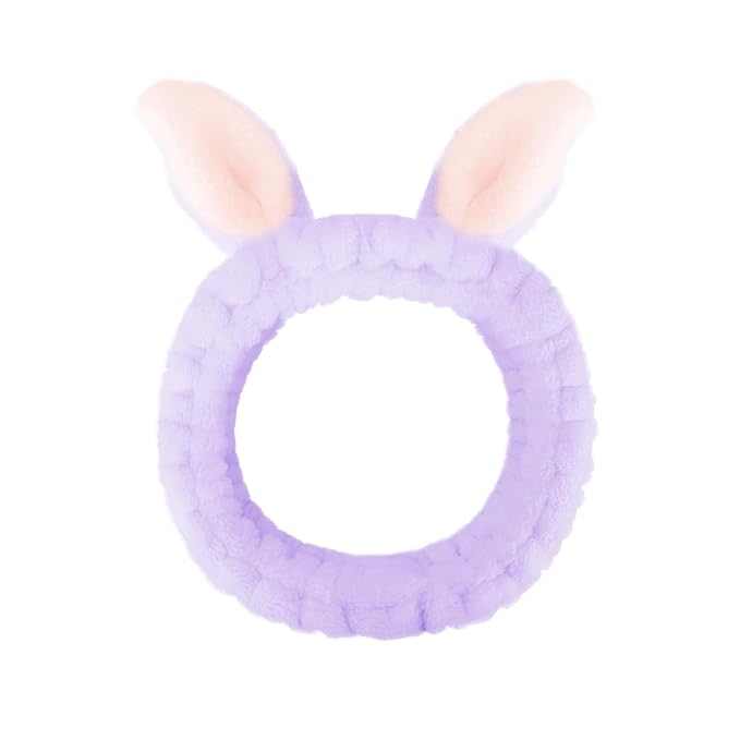 Jowmoy Cute Rabbit Ears Headband Frog Eye Elastic to Wash Face by Jowmoy