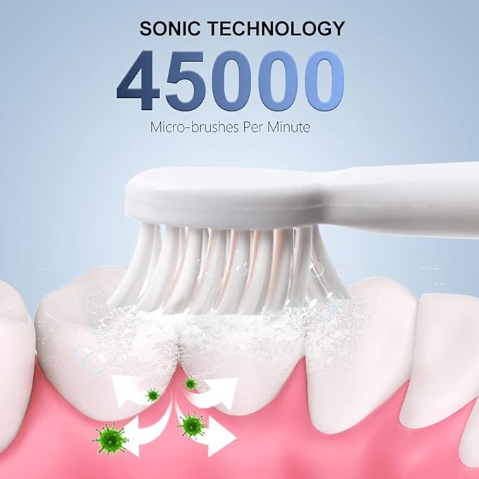 Sonic Electric Toothbrush, USB Rechargeable Powerful Sonic Cleaning Tooth Brush - Image 6
