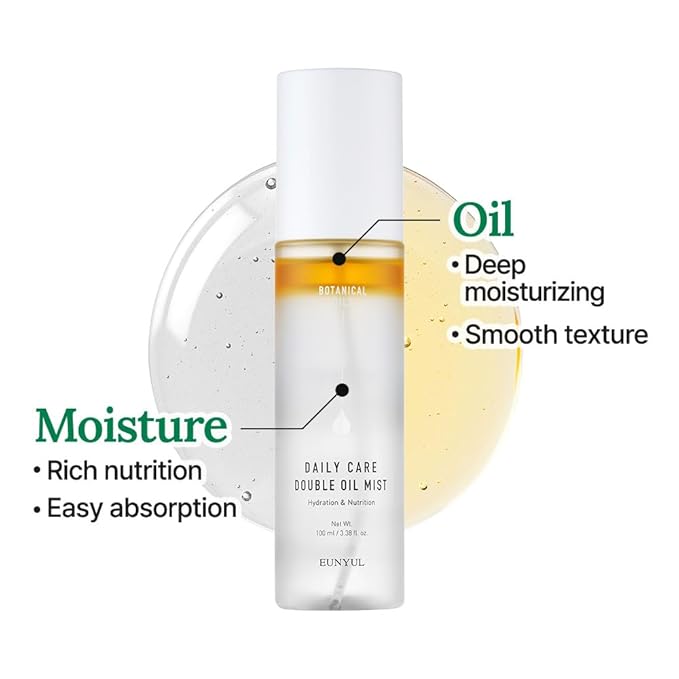 EUNYUL Daily Care Double Oil Mist 3.38 fl. oz Korean Skincare Face Mist - Image 3