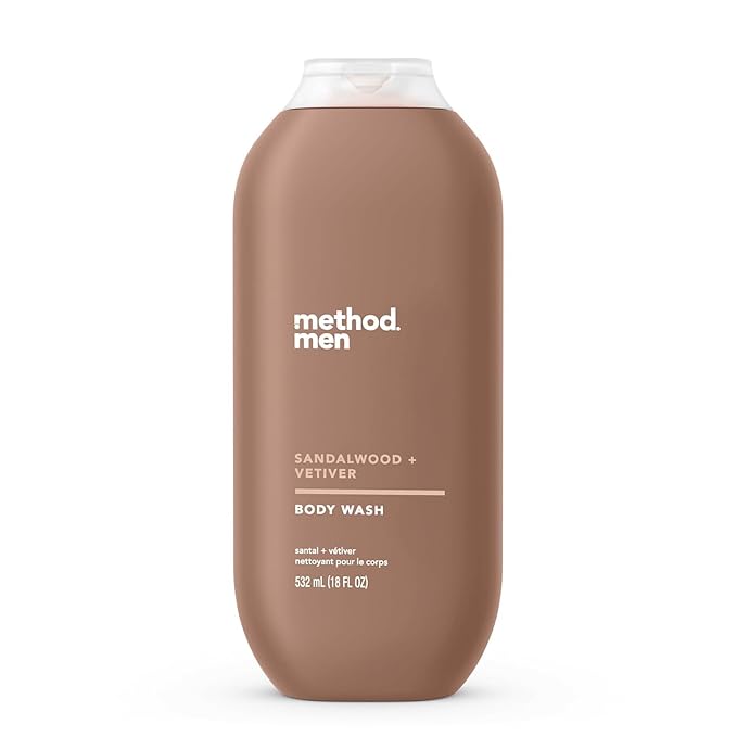 Method Men Body Wash, Sandalwood + Vetiver, Paraben and Phthalate Free by method