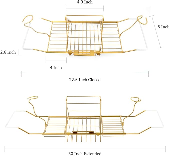 PLKO Bathtub Tray, Stainless Steel Shower Bathtub Caddy Tray - Image 3