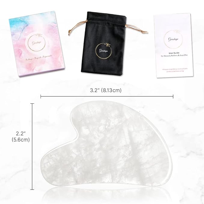 Natural White Quartz Gua Sha Facial Tools | Guasha Tool - Image 6