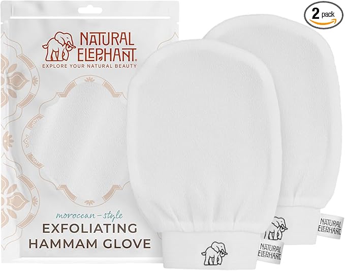 Natural Elephant Exfoliating Hammam Glove | Authentic Moroccan Kessa Body Scrub by NaturalElephant