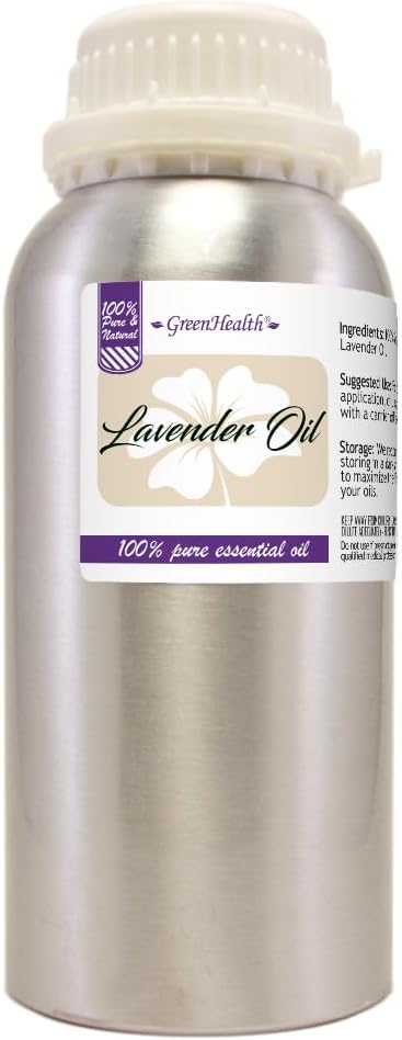 GreenHealth Lavender Essential Oil – 16 fl oz – 100% Pure & Uncut – Aluminum by Greenals