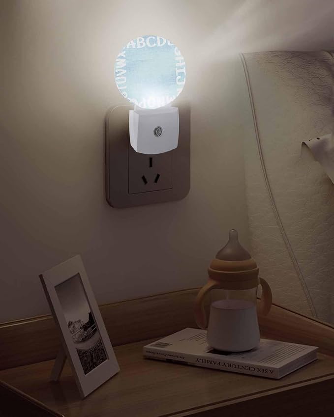 Night Lights Auto Sensor Alphabet Night Light Teal Blue Modern Minimalist - Image 5