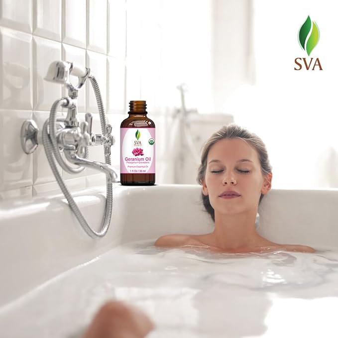SVA Geranium Essential Oil Organic – 1 Fl Oz – 100% Natural Organic Geranium Oil - Image 9