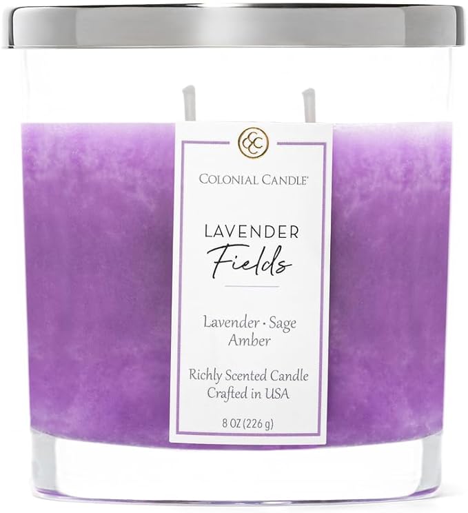 Colonial Candle Lavender Fields Scented Candle Jar, Highly Fragranced Candles by ColonialCandle