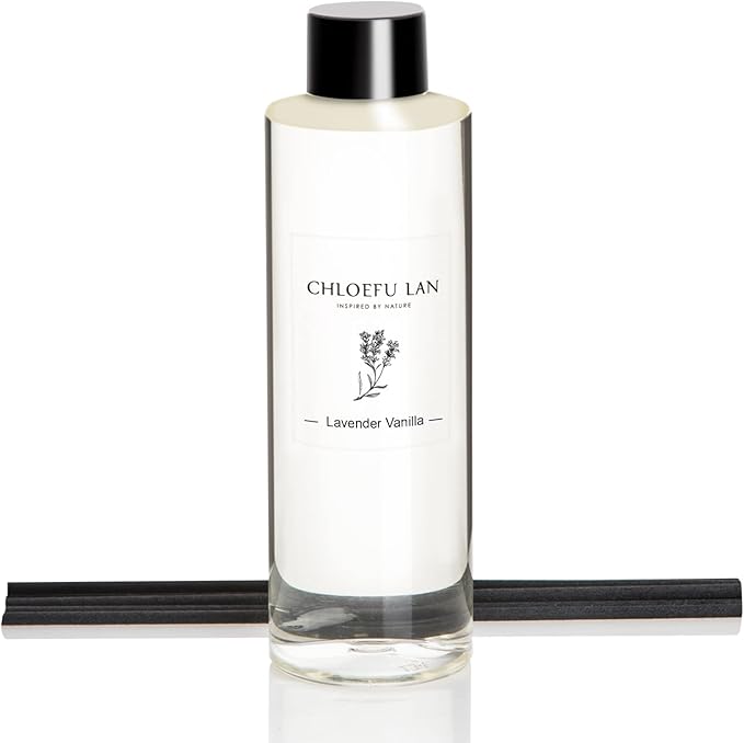 Chloefu LAN Lavender Reéd Diffuser Refill 200ml/6.76 fl oz Natural Essential by ChloefuLANScentedCandles
