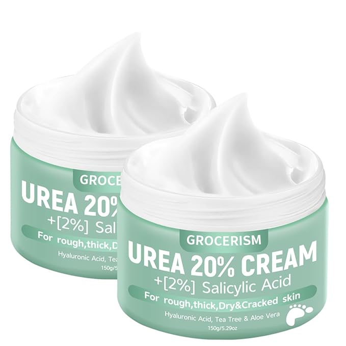 Grocerism 2 Packs Urea Cream 20% Plus 2% Salicylic Acid 5.3oz || Foot Cream by Grocerism