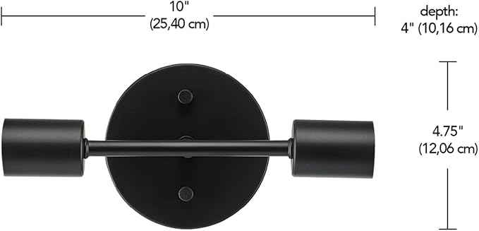 Globe Electric 2-Light Reversible Vanity Light, Matte Black, Minimalist - Image 6