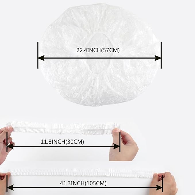 Super Big XXLarge Shower Cap 10 pcs Disposable Plastic Bath Cap Waterproof - Image 4