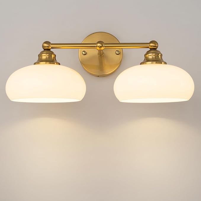 GoYeel Bathroom Light Fixtures Over Mirror, Vintage Gold Double Arm Vanity by GoYeelLighting