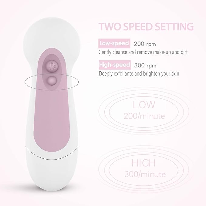 Waterproof Facial Cleansing Spin Brush Set - Image 4