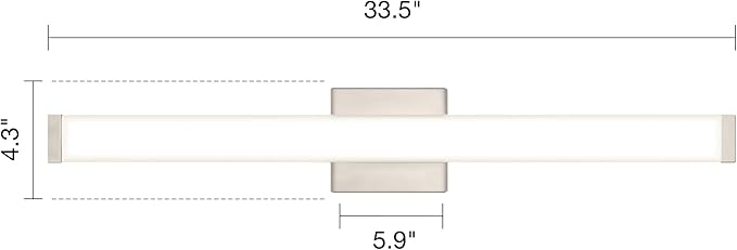 Bathroom Vanity Light Brushed Nickel Square LED 24 inch 14W 4000K Natural White - Image 6
